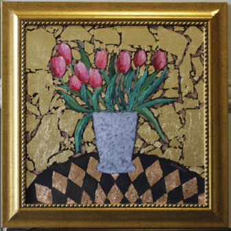 Tulips on gold